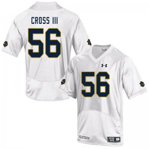 Notre Dame Fighting Irish Men's Howard Cross III #56 White Under Armour Authentic Stitched College NCAA Football Jersey NIH6499ZZ